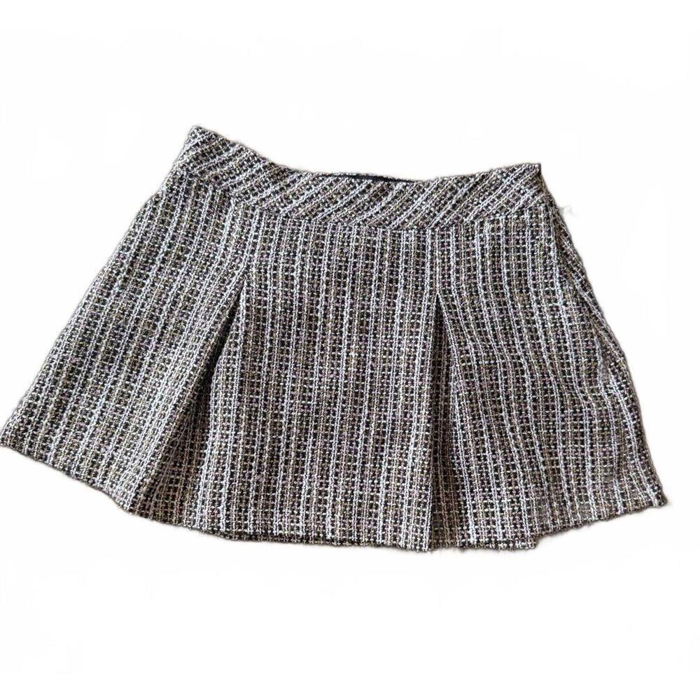 New CeCe Women's Tweed Pleated Mini Skirt Size 14